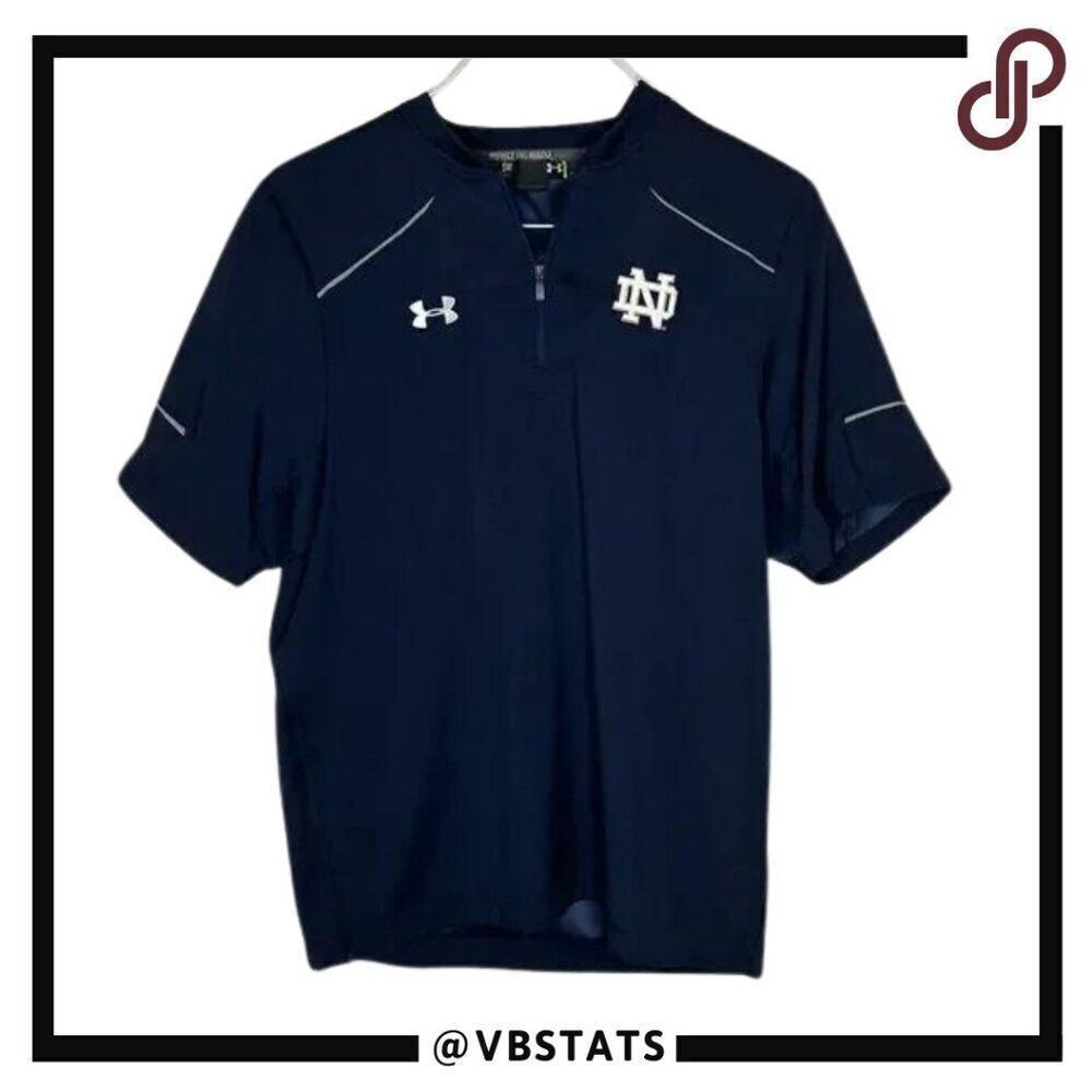 Under Armour Dark Navy Norte Dame Sport Zip Jersey in Size Small